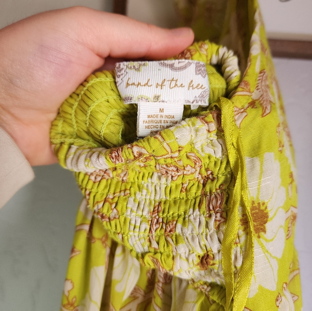 Band of the Free Keahi Lime Floral Halter Maxi Dress Size Medium - Picture 9 of 10